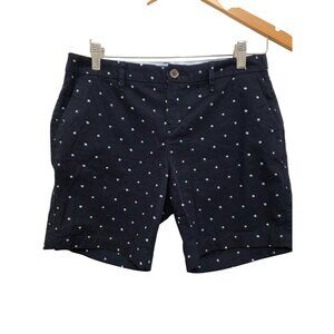 Old Navy Navy Blue Polka Dot Everyday Shorts Women's Size 2Cotton Blend